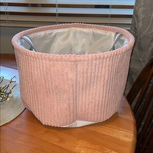Pink Corduroy Storage Basket